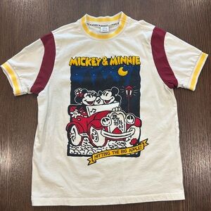 Disney Striped Crewneck Tee - White & Yellow